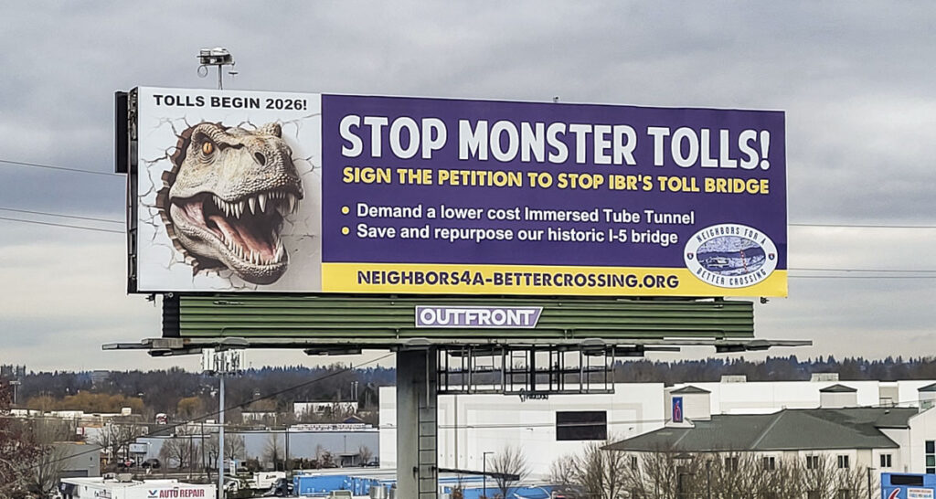 Billboards make their argument for tunnel instead of bridge